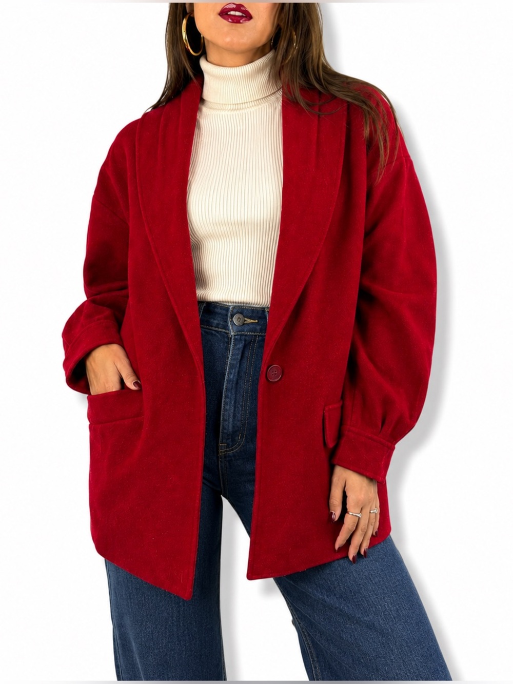 1970's red pure new wool coat by CPI